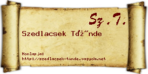 Szedlacsek Tünde névjegykártya