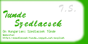 tunde szedlacsek business card